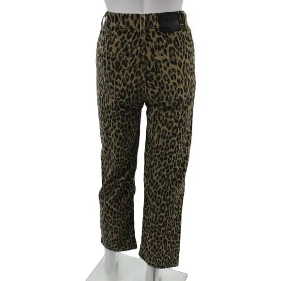 Levis Women Cropped Pants Brown Leopard Print 25in Inseam Size 24 - Picture 3 of 7